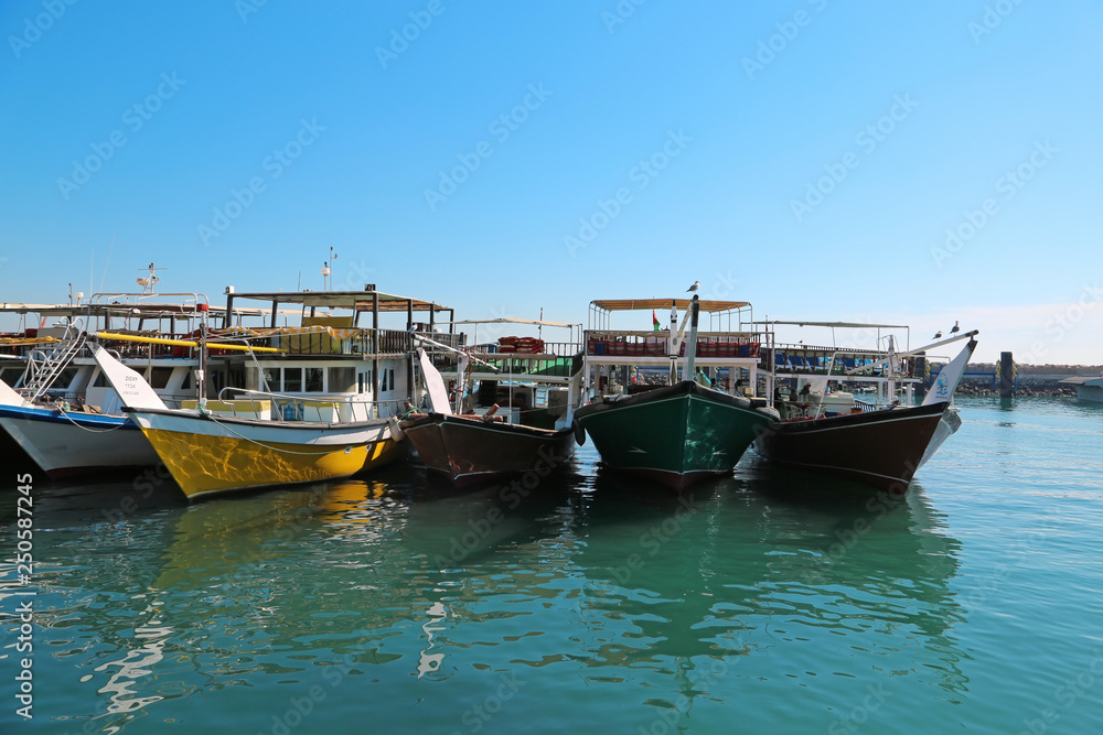 Boats in Dibba Al-Baya harbour, Sultanate of Oman Boats in Dibba Al-Baya harbour, Sultanate of Oman