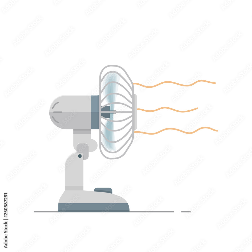 table fan vector flat illustration - Vector table fan vector flat illustration - Vector