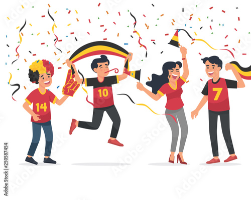 vector illustration Belgian soccer / football fans - Vector
