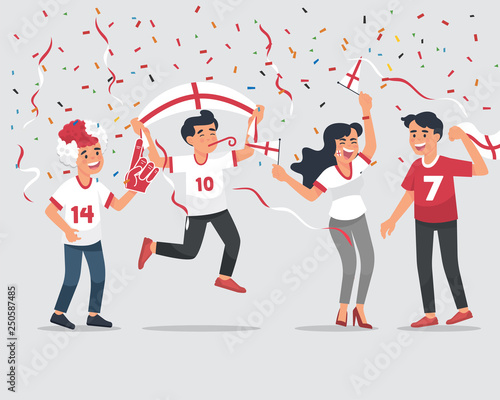 vector illustration England fans football/soccer - Vector
