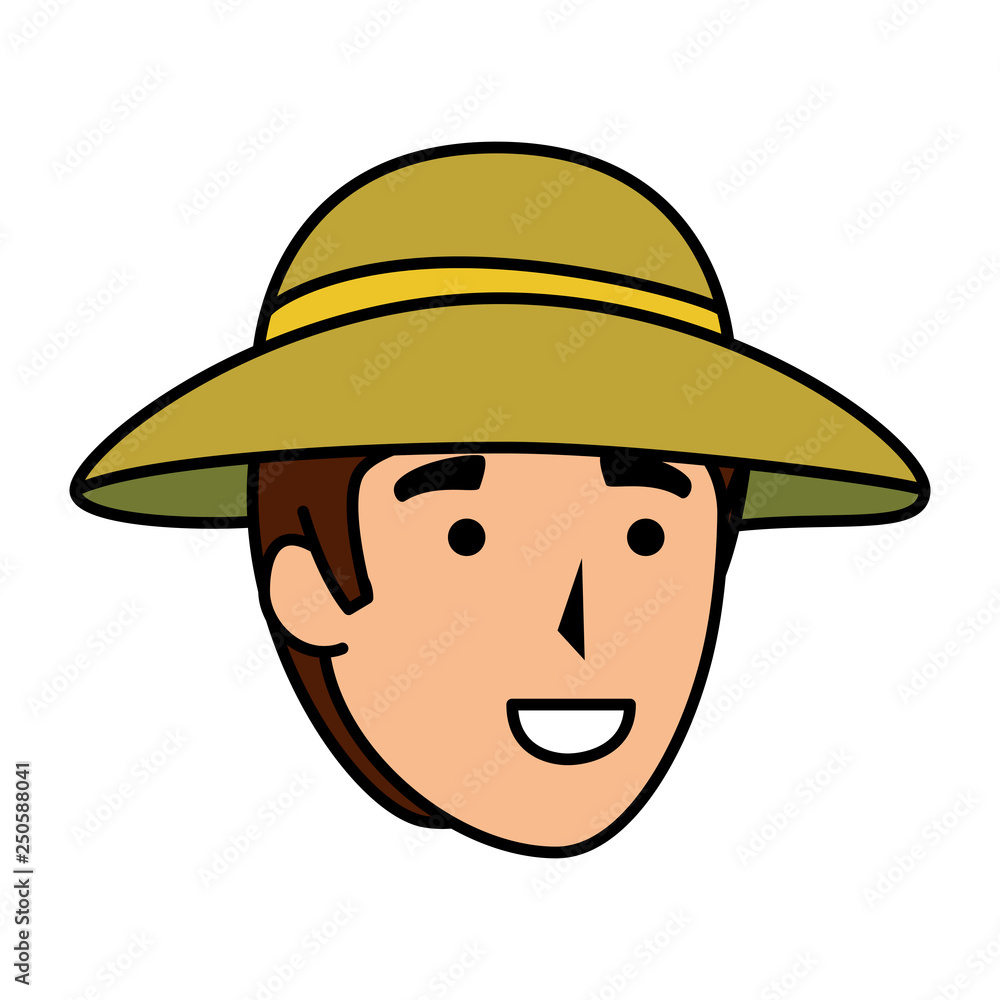 man worker of zoo head character