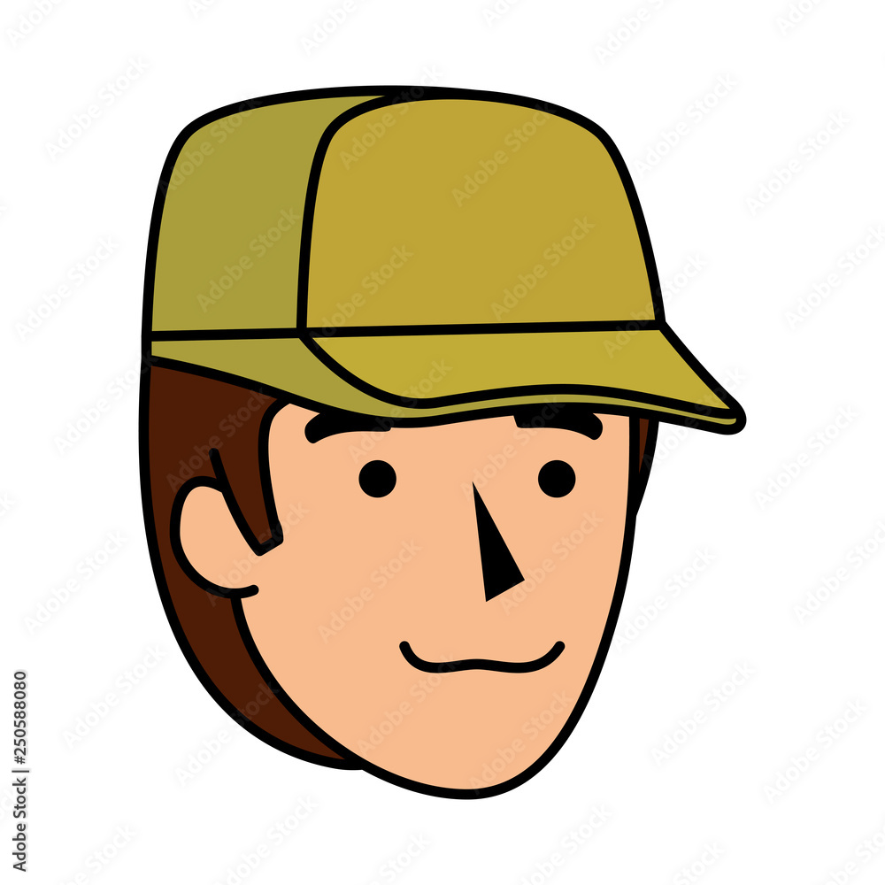 man worker of zoo head character