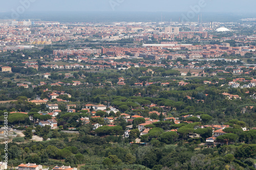 Aerial View of the city of Livorno in Tuscany, Italy