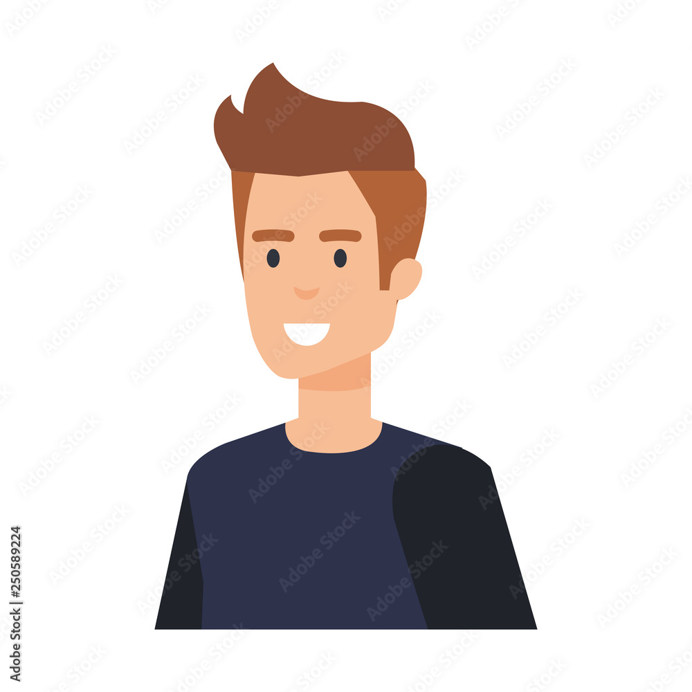 young and casual man character