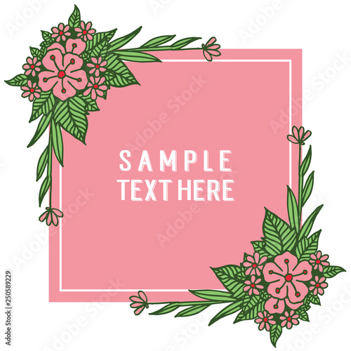 Vector illustration your sample text here with decor frame hand drawn