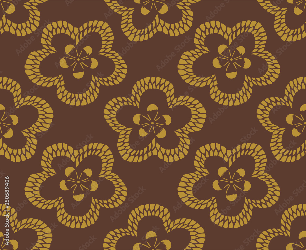 Japanese Brown Flower Pattern