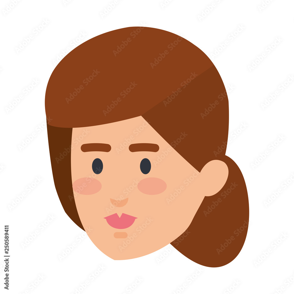 beautiful and young woman head character beautiful and young woman head character