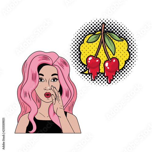 woman telling a secret with speech bubble