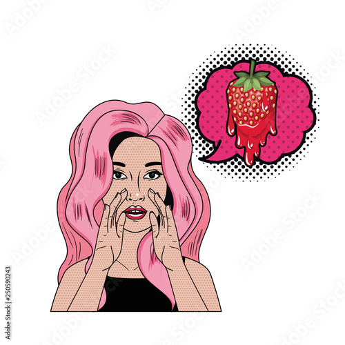 woman telling a secret with speech bubble
