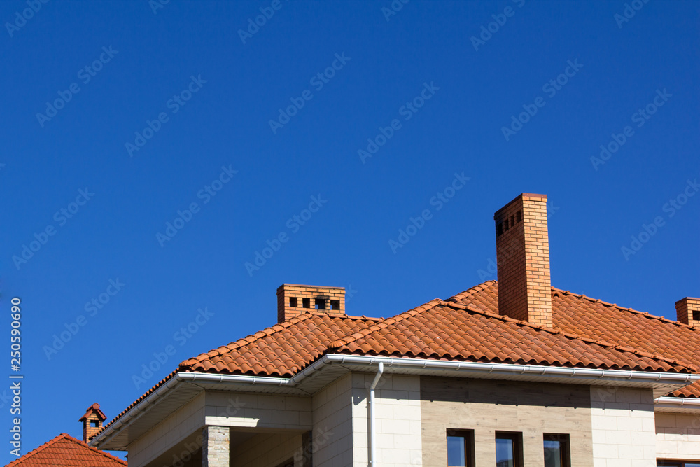 Ceramic Tiled Roof On House