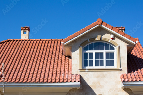 Ceramic Tiled Roof On House