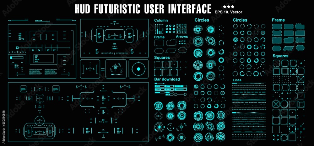 Target set hud futuristic green user interface. Dashboard display virtual reality technology screen Target set hud futuristic green user interface. Dashboard display virtual reality technology screen