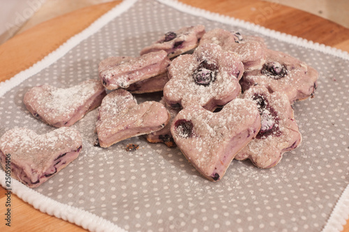 purpple cookies on a plate  photo