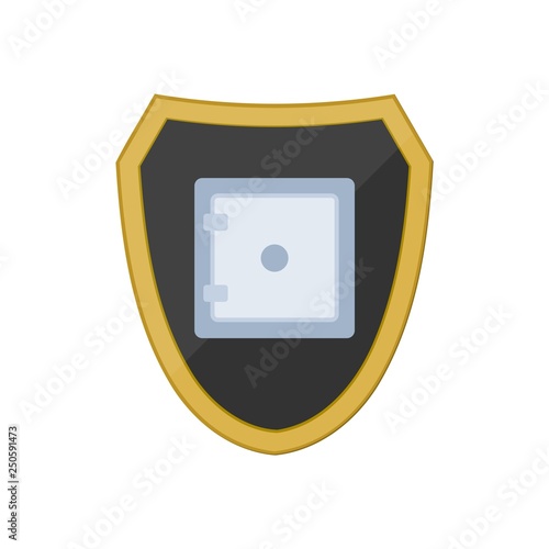 Safe icon, Golden shield icon