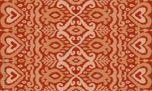 Ikat Ornament Ethnic Vector Seamless Pattern