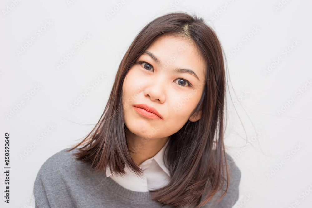 Smiling feel free of beautiful asian short hair women Smiling feel free of beautiful asian short hair women