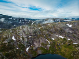 Aerial view. Lakes in mountains Norway