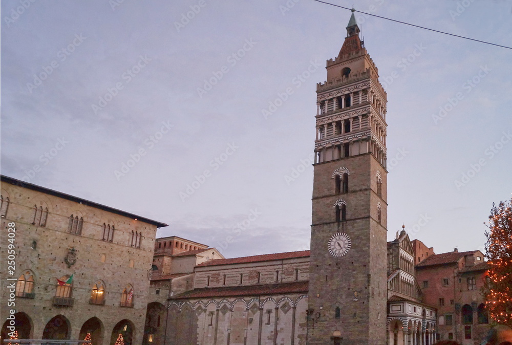 Obraz premium Bell tower of the Cathedral of Saint Zeno, Pistoia, Italy