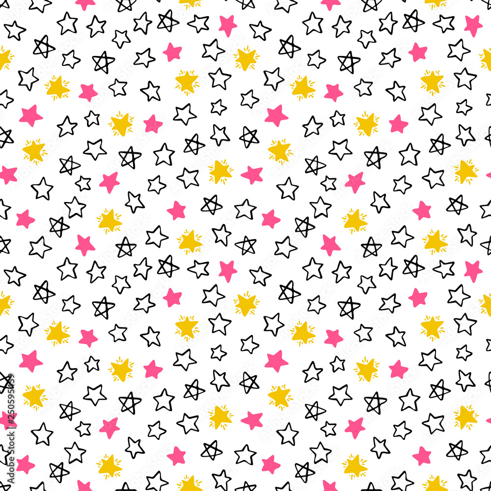 seamless hand-drawn stars seamless hand-drawn stars