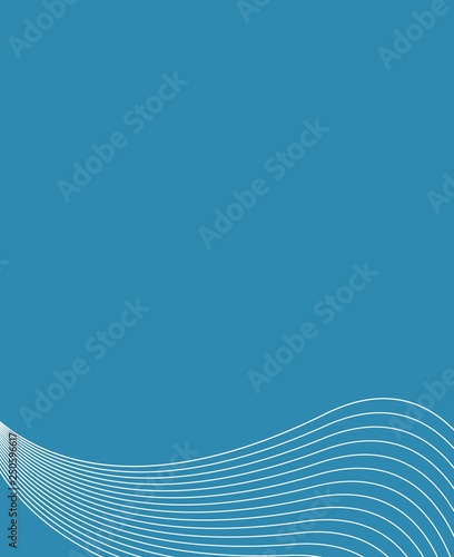 Weiße Wellenlinien und Textfreiraum auf blauem Hintergrund