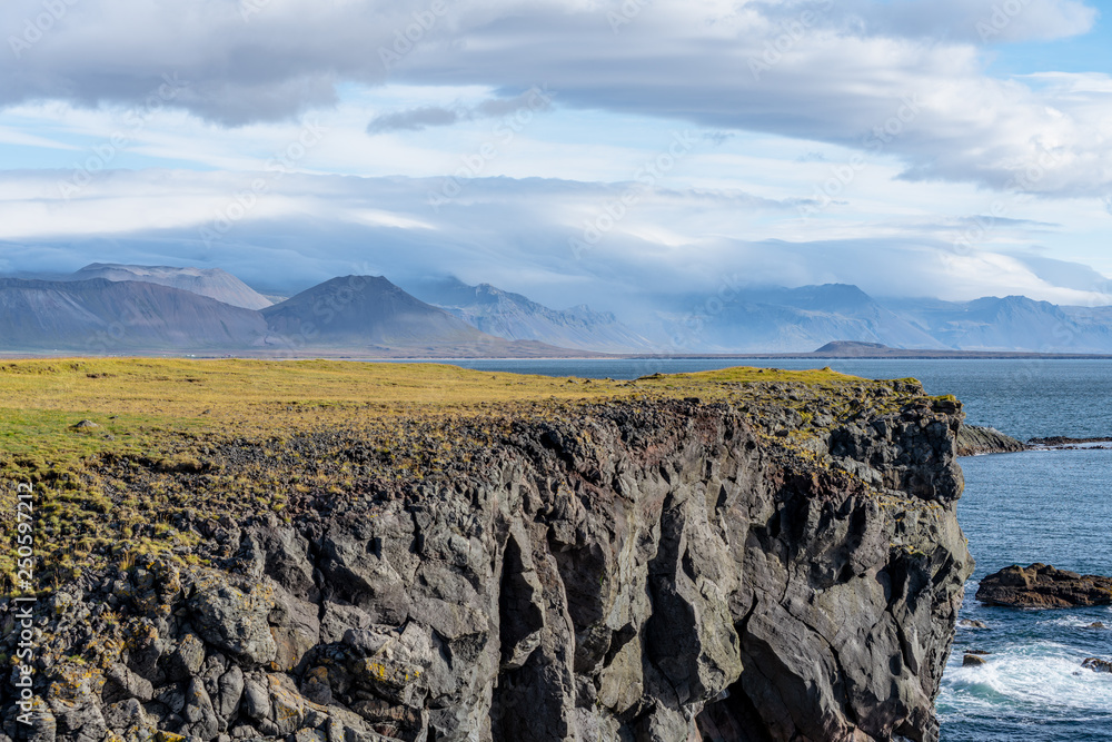 Sunny view of the west coastline of Iceland Sunny view of the west coastline of Iceland