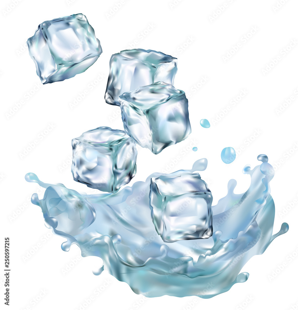 Ice cubes transparent vector 3d illustration realistic set. Water freeze Clip art for your design. Ice cubes transparent vector 3d illustration realistic set. Water freeze Clip art for your design.