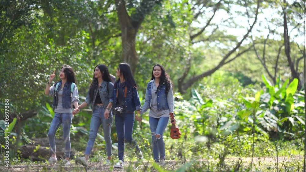 Group of Young Asian Camper Enjoy travel Outdoors . Group of Young Asian Camper Enjoy travel Outdoors .