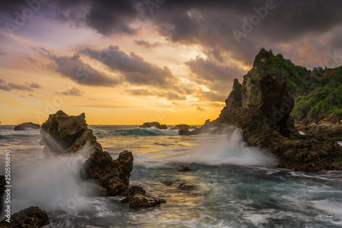 Sunset at Watulumbung Beach Central Java Indonesia