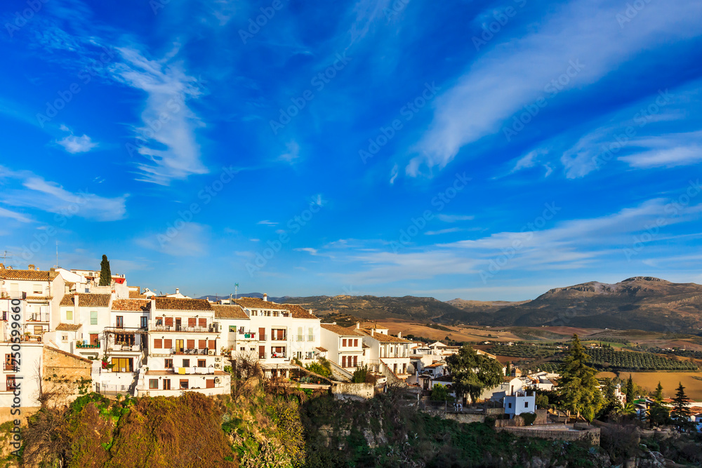 Houses along the El Tajo gorge over at La Ciudad, south side of Ronda.