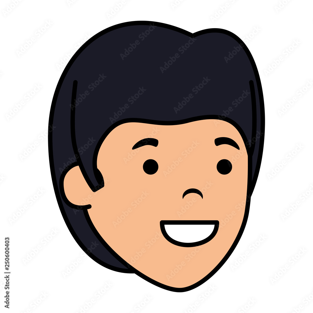 young and casual man head character young and casual man head character