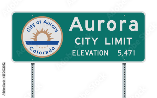 Aurora City Limit road sign