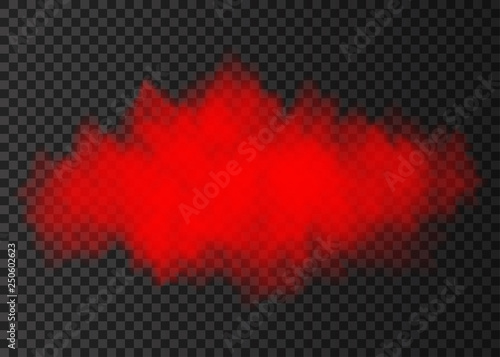 Red smoke cloud  isolated on transparent background.