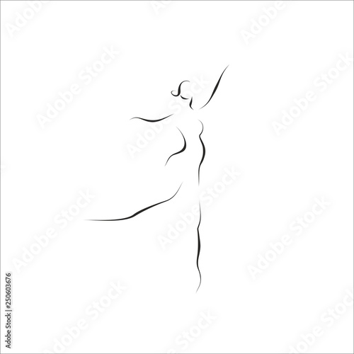 ballet dancer line illustration vector