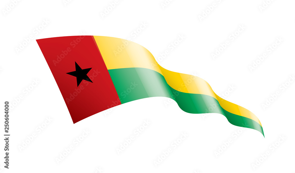 Guinea Bissau flag, vector illustration on a white background Guinea Bissau flag, vector illustration on a white background