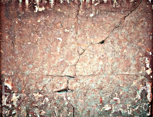 old cracked plaster on the wall