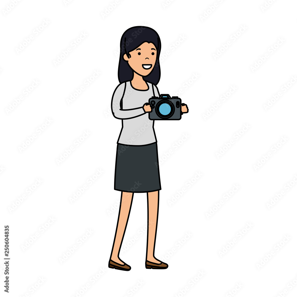 young woman with camera photographic young woman with camera photographic