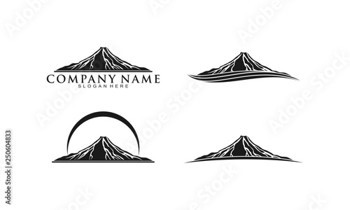Mountain with the lava logo template