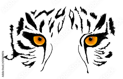 Tiger Eyes Mascot. Vector illustration. Isolated on white background.
