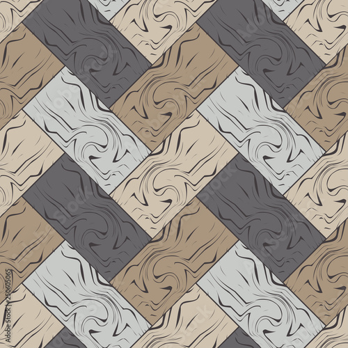 Trendy seamless pattern designs. Brown floor with wooden texture. Vector geometric background. Can be used for wallpaper, textile, invitation card, wrapping, web page background.