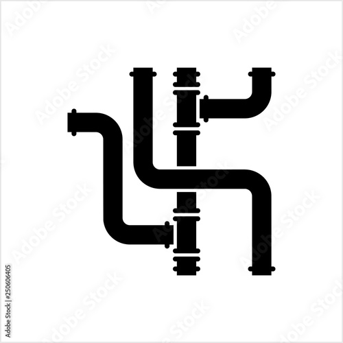 Pipe Icon, Pipe Fitting Icon, Water, Gas, Oil Pipeline, Plumbing Work