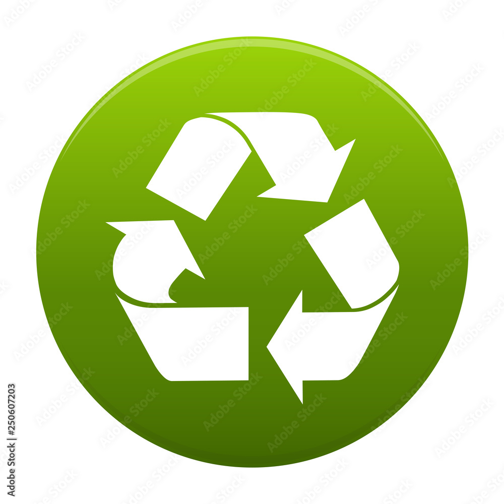 Obraz premium Recycle green logo, sign or symbol in a circle