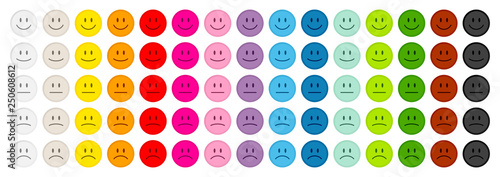 15 Bunte Gesichter Positiv/Negativ