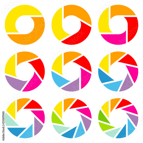 Set Bunte Tortendiagramme Ecken