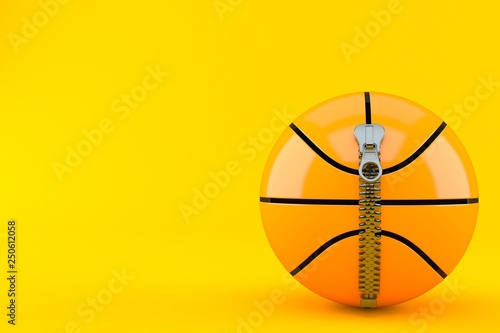 Basketball ball with zipper
