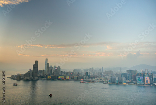 Hong Kong at sunset, China