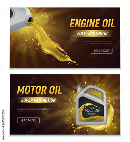 Motor Oil Realistic Banners