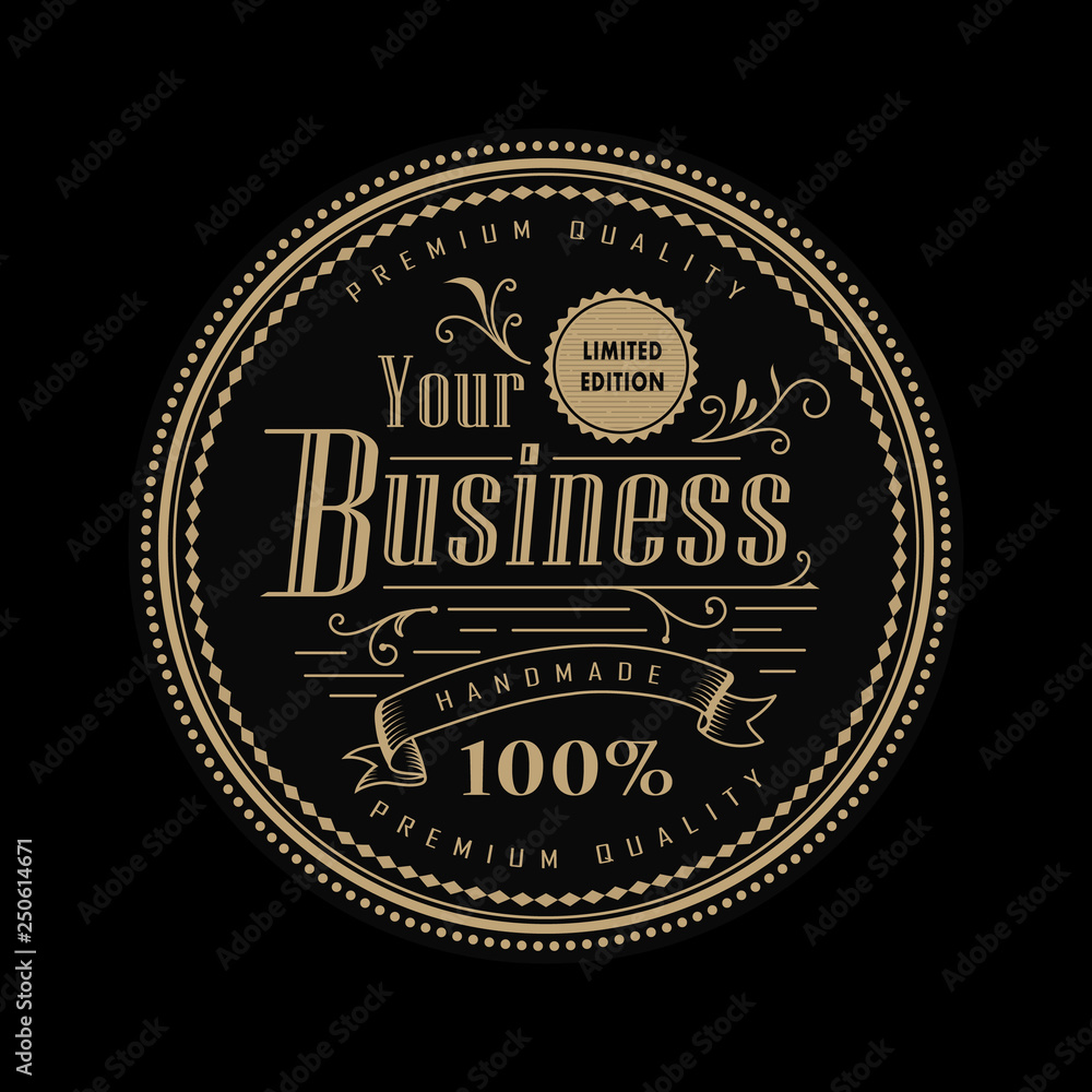 Circle vintage badge logo western label retro vector illustration