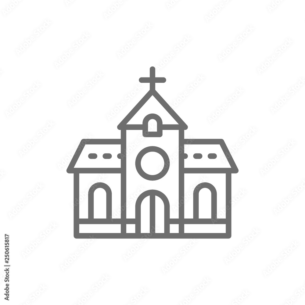 Church, chapel, temple line icon.