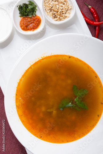 Kharcho soup served for lunch