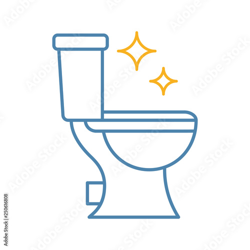Toilet cleaning color icon